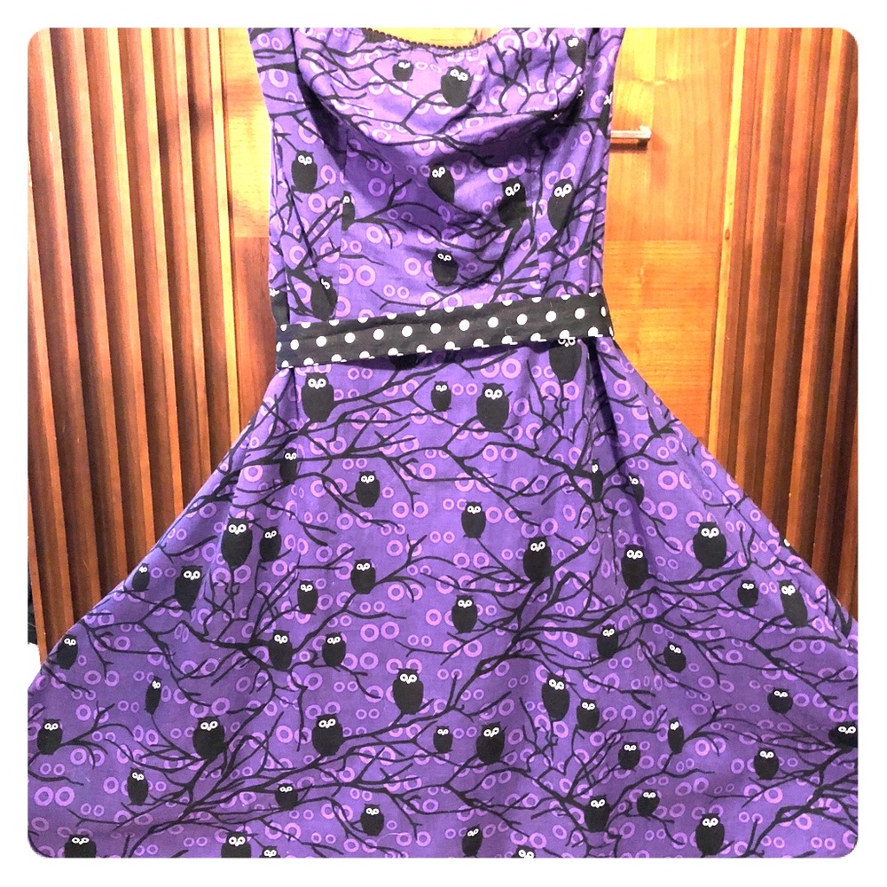 Strapless FOLTER Gothic Novelty print Owl Dress